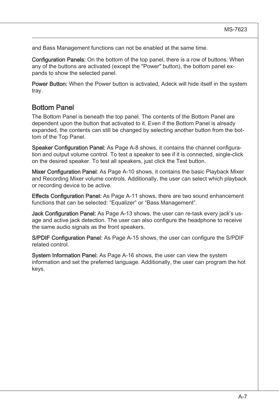 Bottom panel | MSI 760GM-P35 User Manual | Page 73 / 97