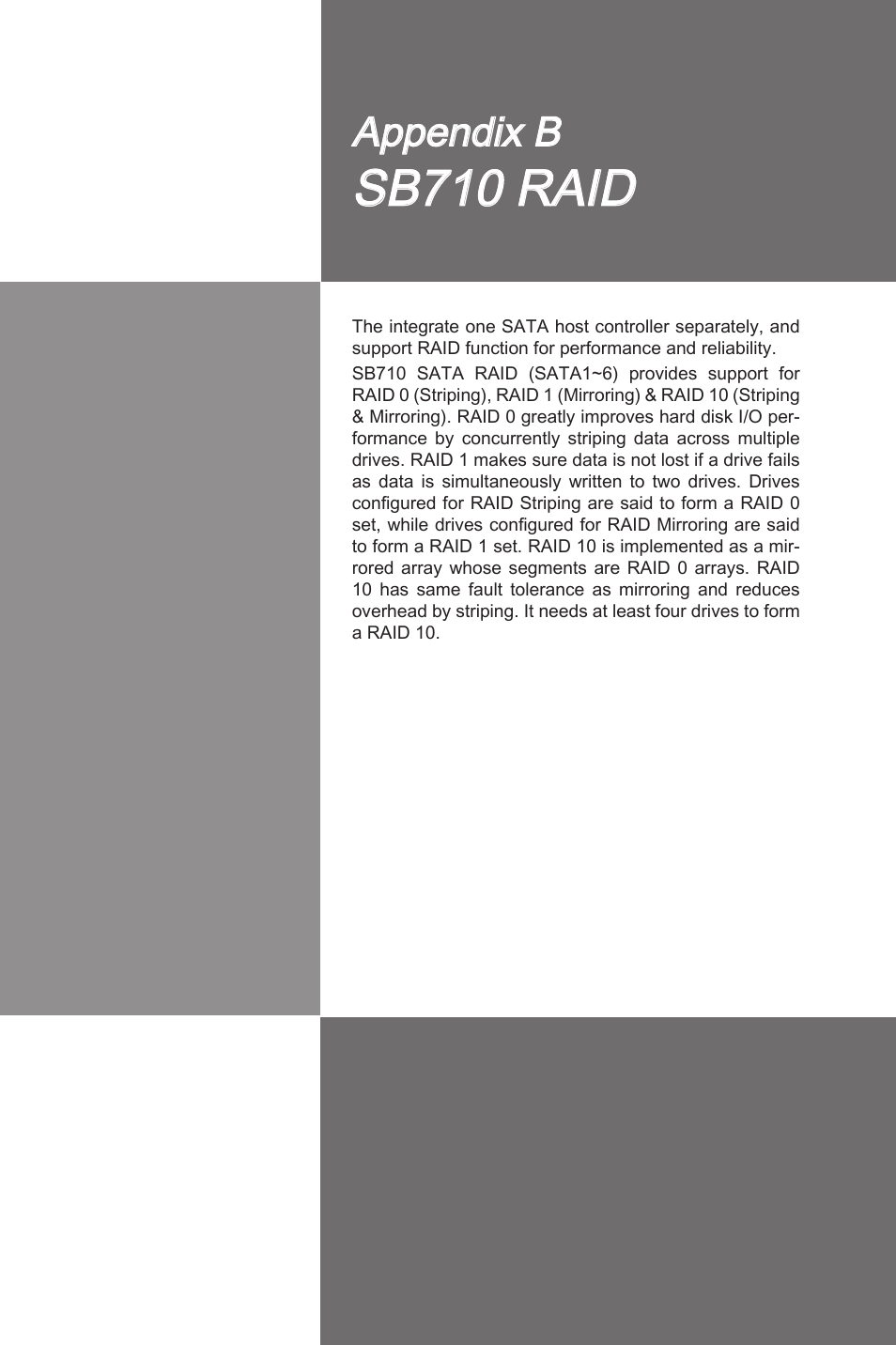 Sb710 raid, Appendx b | MSI 760GM-P35 User Manual | Page 89 / 97