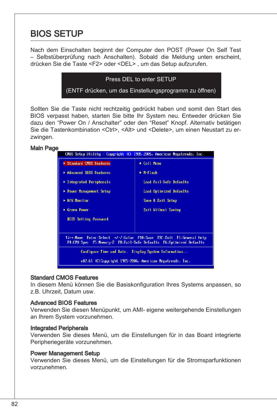 Bios setup | MSI 760GM-P33 User Manual | Page 82 / 169