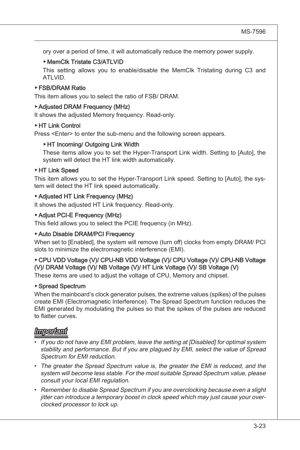 Important | MSI 760GM-E51 (FX) User Manual | Page 63 / 108