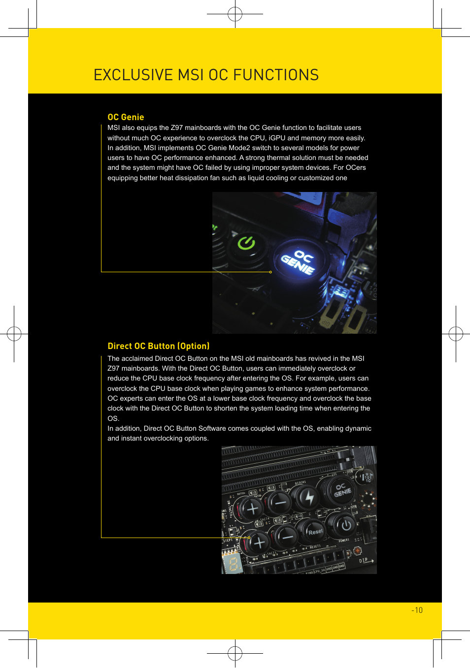 Exclusive msi oc functions | MSI X99S MPOWER Overclocking Guide User Manual | Page 10 / 14