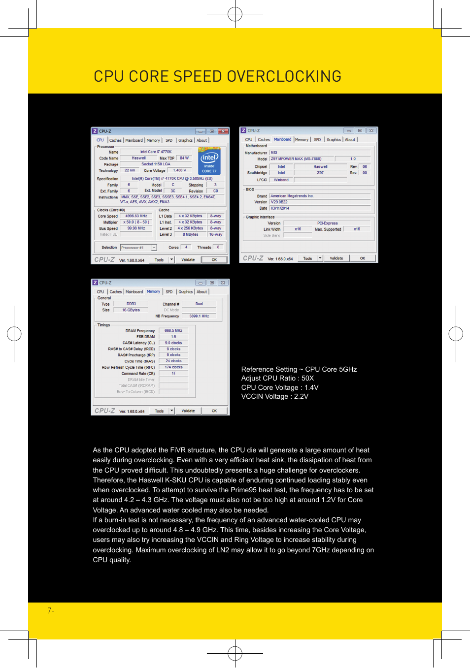 Cpu core speed overclocking | MSI X99S MPOWER Overclocking Guide User Manual | Page 7 / 14