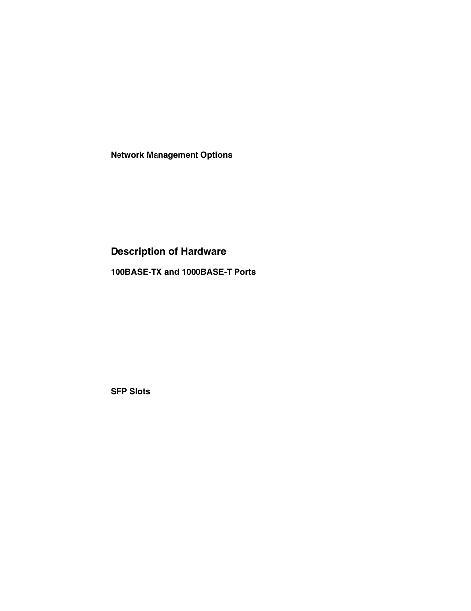 Network management options, Description of hardware, 100base-tx and 1000base-t ports | Sfp slots | Accton Technology ES3628EA User Manual | Page 18 / 62