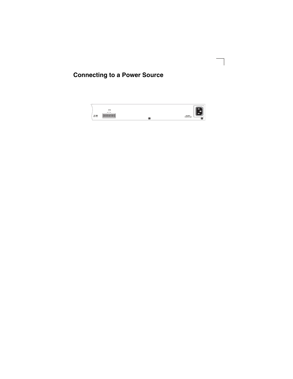 Connecting to a power source, Figure 3-6, Power receptacle | Accton Technology ES3628EA User Manual | Page 37 / 62