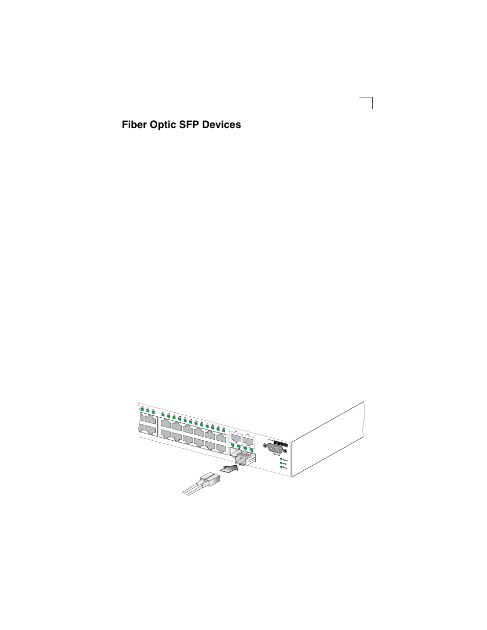Fiber optic sfp devices, Figure 4-3, Making lc port connections | Accton Technology ES3628EA User Manual | Page 41 / 62