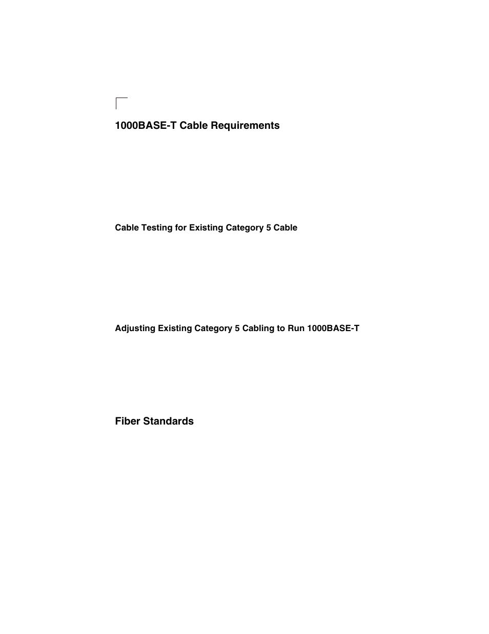 1000base-t cable requirements, Cable testing for existing category 5 cable, Fiber standards | Accton Technology ES3628EA User Manual | Page 50 / 62