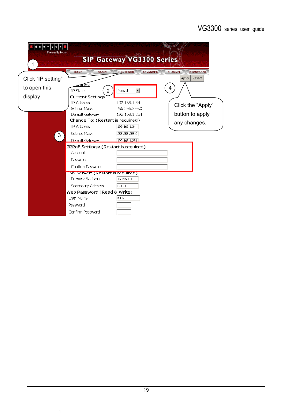 Vg3300 | Accton Technology SIP Gateway VG3300 Series User Manual | Page 22 / 85