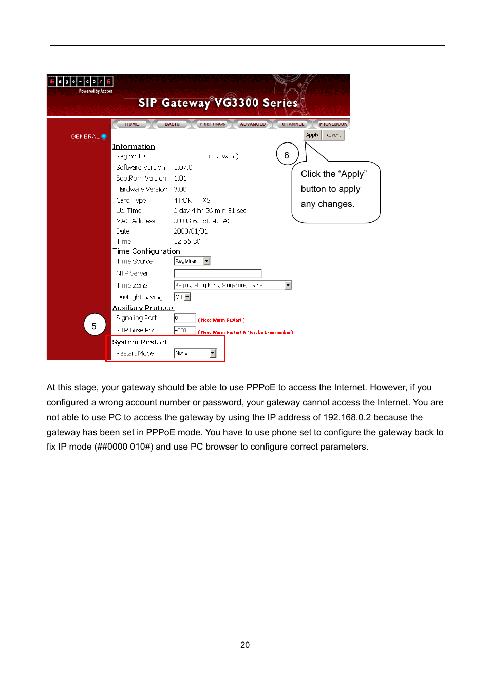 Accton Technology SIP Gateway VG3300 Series User Manual | Page 23 / 85