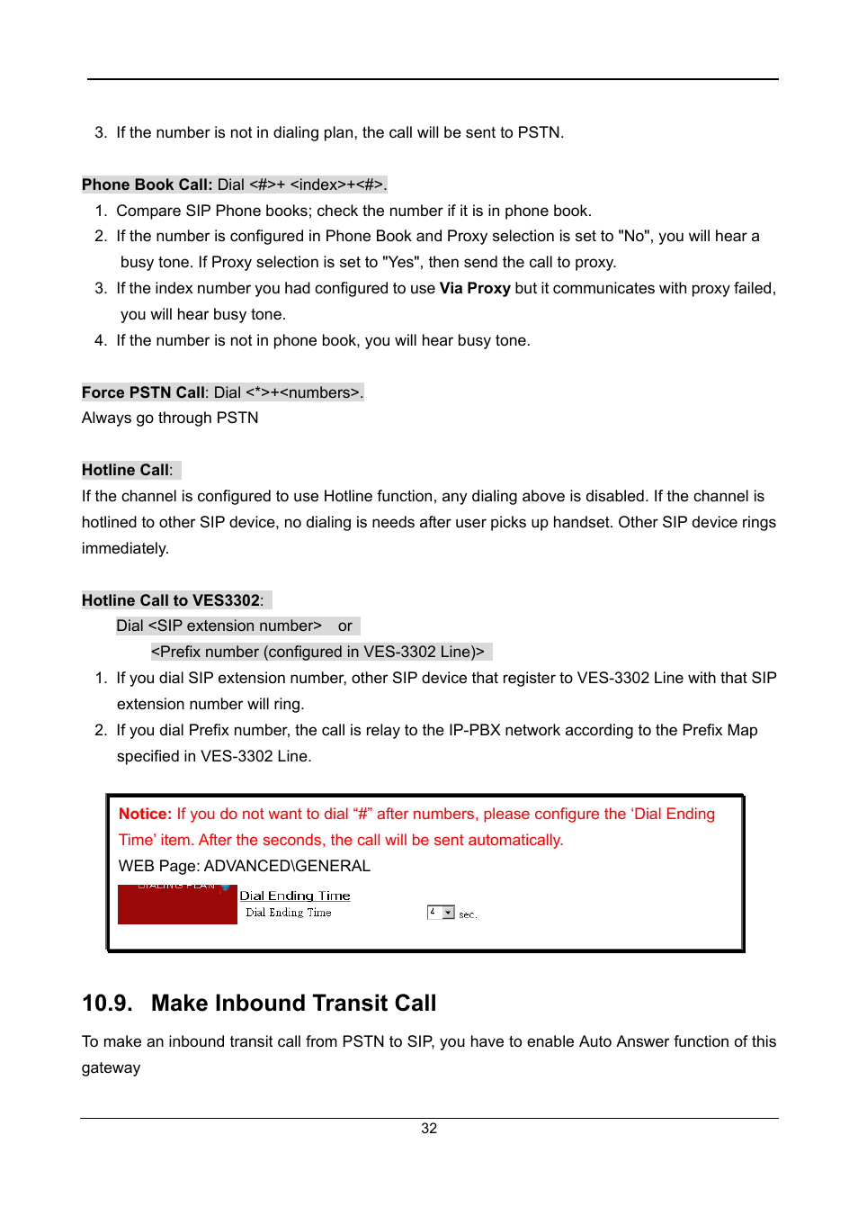 Make inbound transit call | Accton Technology SIP Gateway VG3300 Series User Manual | Page 35 / 85