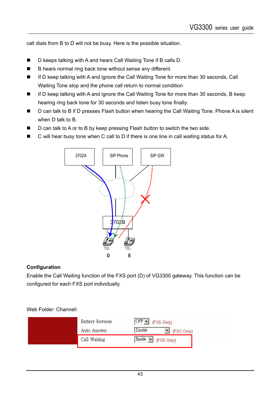 Configuration, Vg3300 | Accton Technology SIP Gateway VG3300 Series User Manual | Page 46 / 85