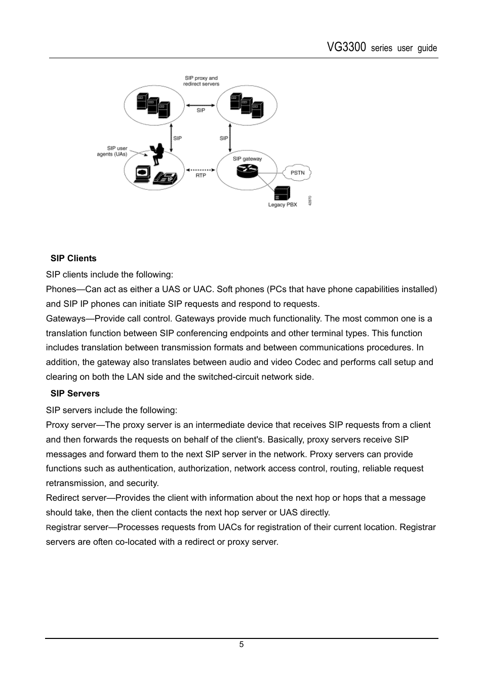 Sip clients, Sip servers, Vg3300 | Accton Technology SIP Gateway VG3300 Series User Manual | Page 8 / 85