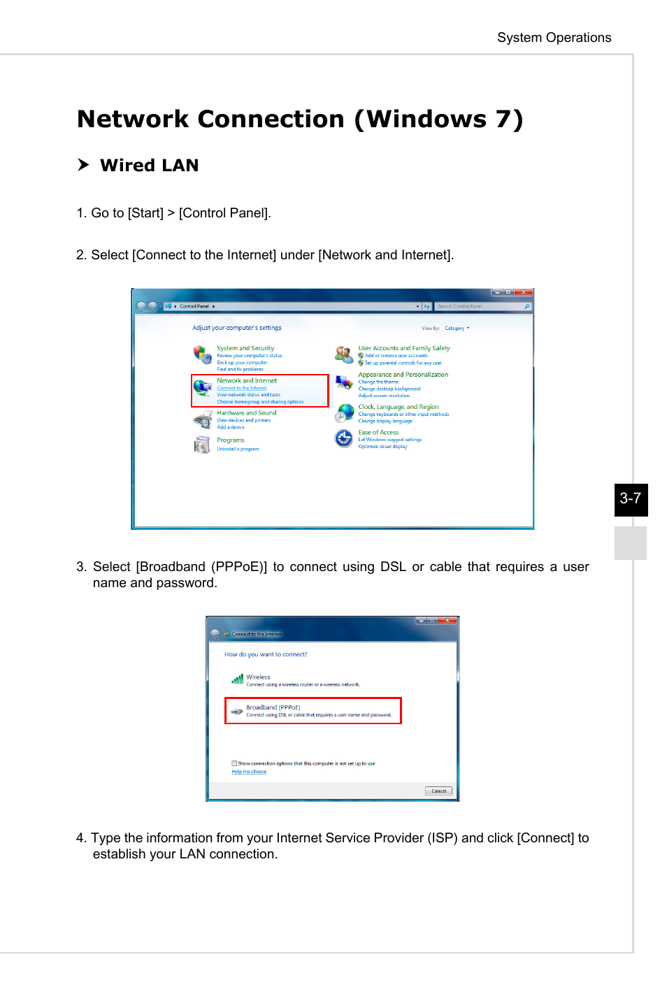 Network connection (windows 7) | MSI AG220 User Manual | Page 29 / 53