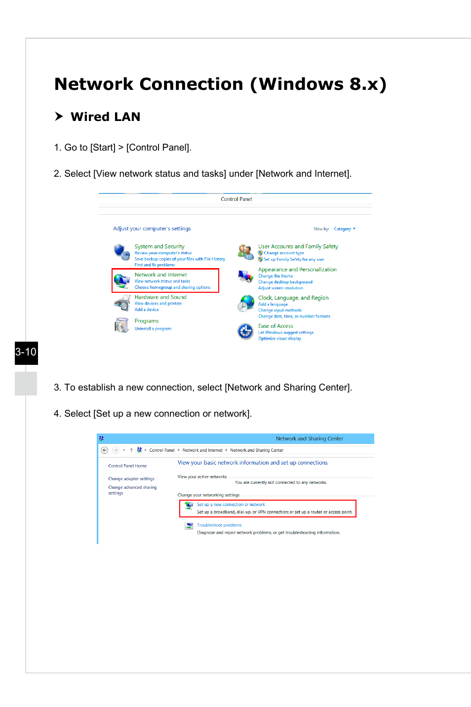 Network connection (windows 8.x) | MSI AG220 User Manual | Page 32 / 53