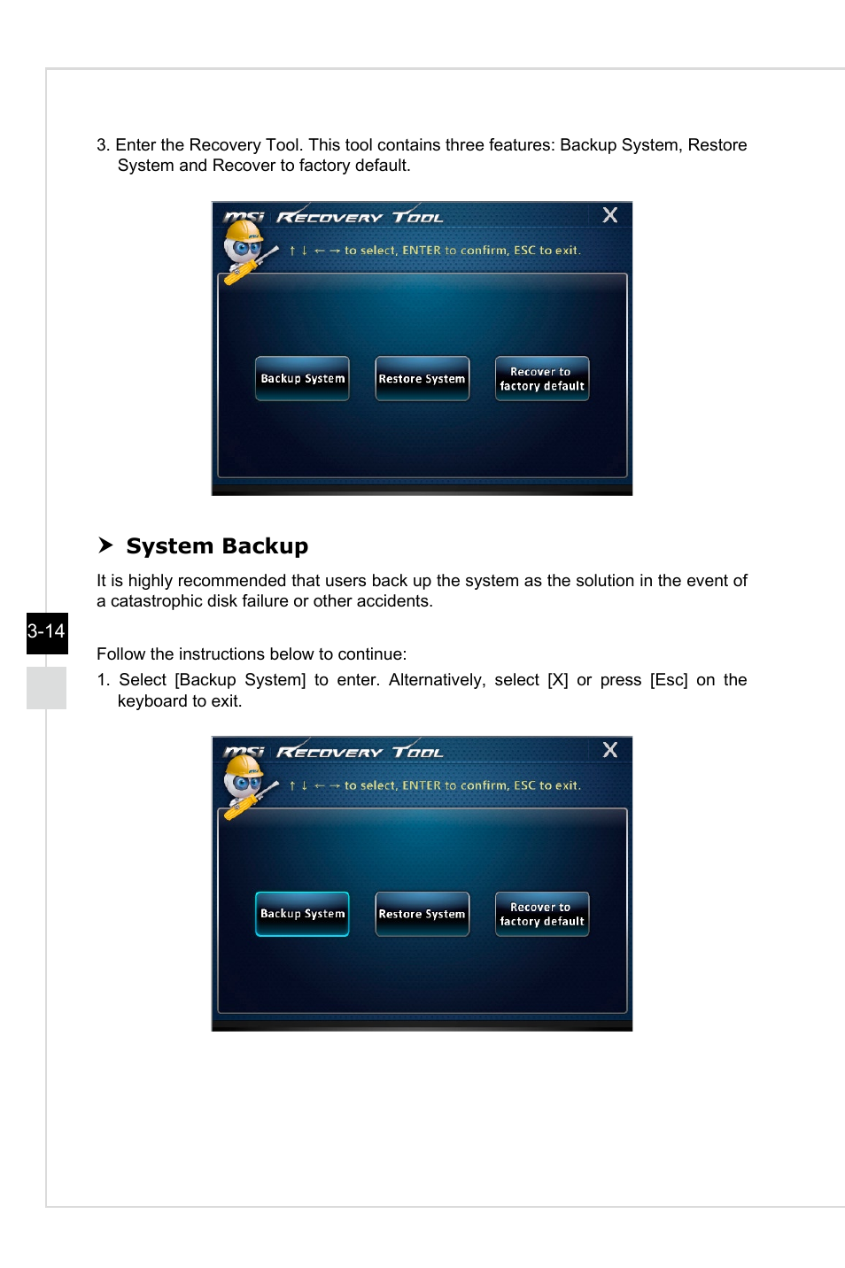 System backup | MSI AG220 User Manual | Page 36 / 53