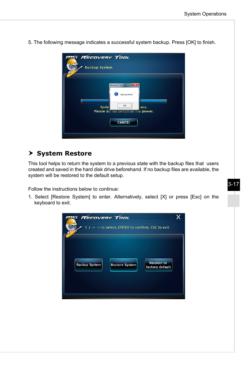 System restore | MSI AG220 User Manual | Page 39 / 53