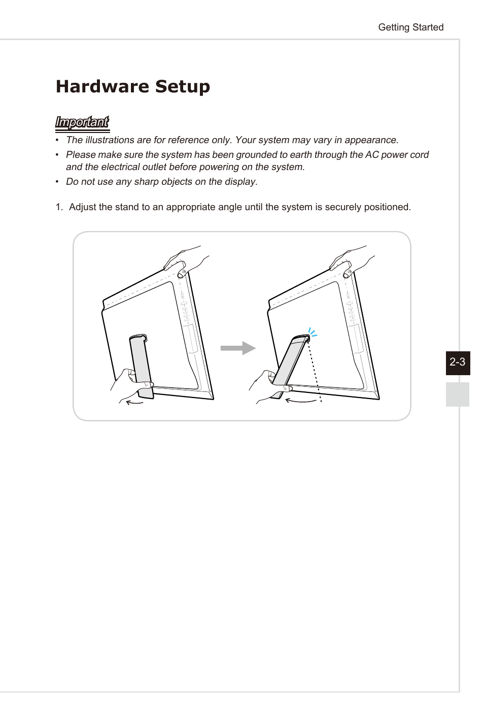 Hardware setup | MSI AG240 User Manual | Page 21 / 53