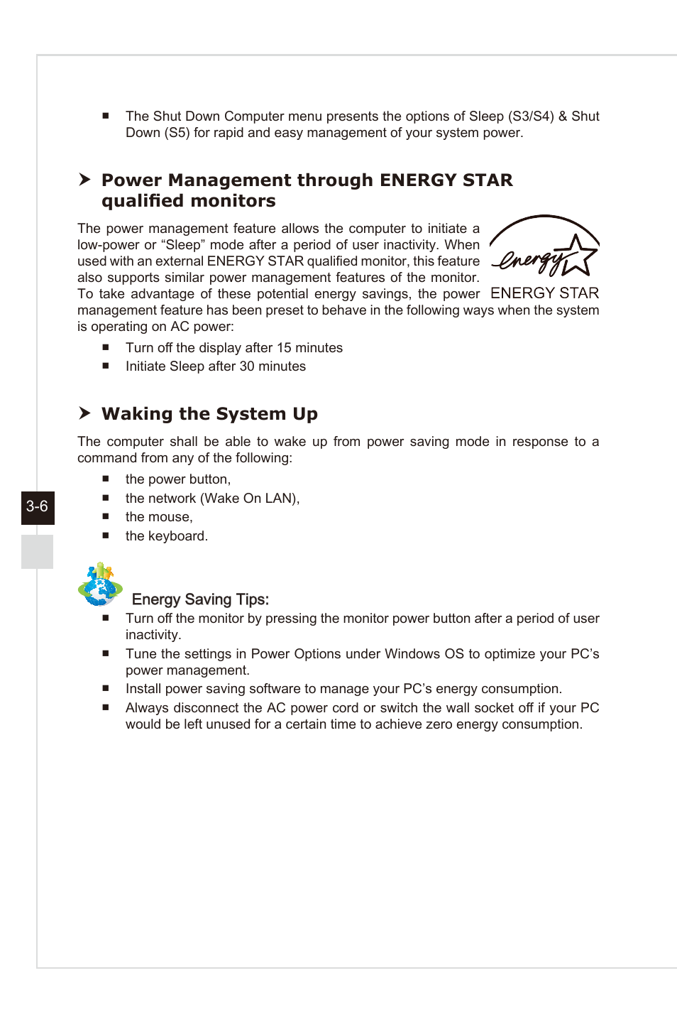 Waking the system up | MSI AG240 User Manual | Page 28 / 53