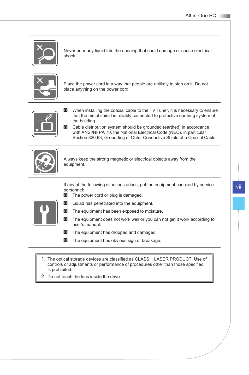 MSI AG270 User Manual | Page 7 / 59