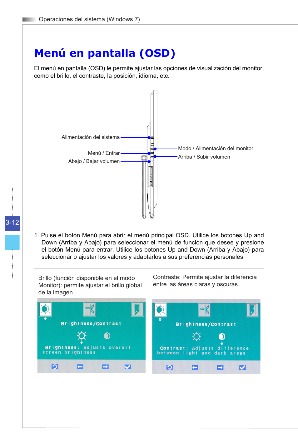 Menú en pantalla (osd) | MSI ADORA24G 0NC User Manual | Page 42 / 91