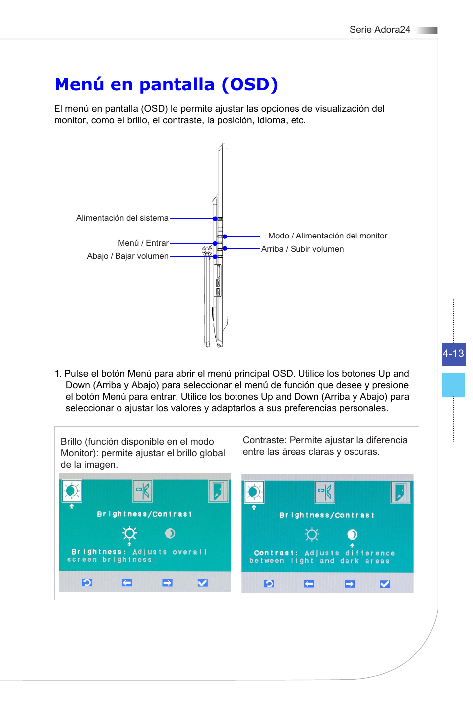 Menú en pantalla (osd) | MSI ADORA24G 0NC User Manual | Page 69 / 91