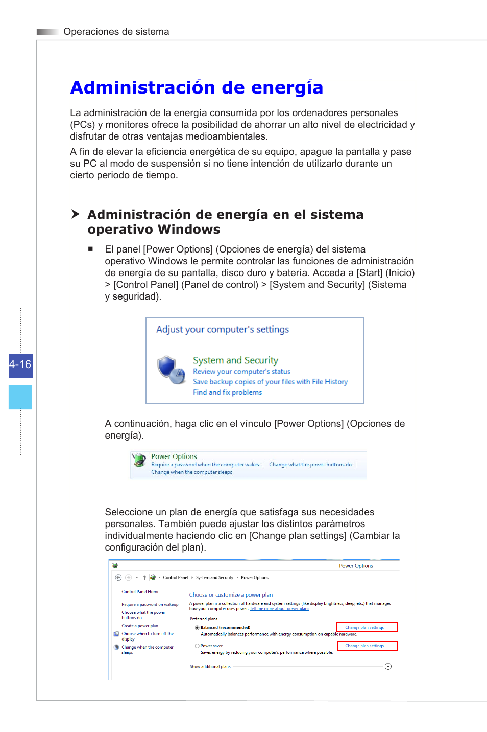 Administración de energía | MSI ADORA24G 0NC User Manual | Page 72 / 91