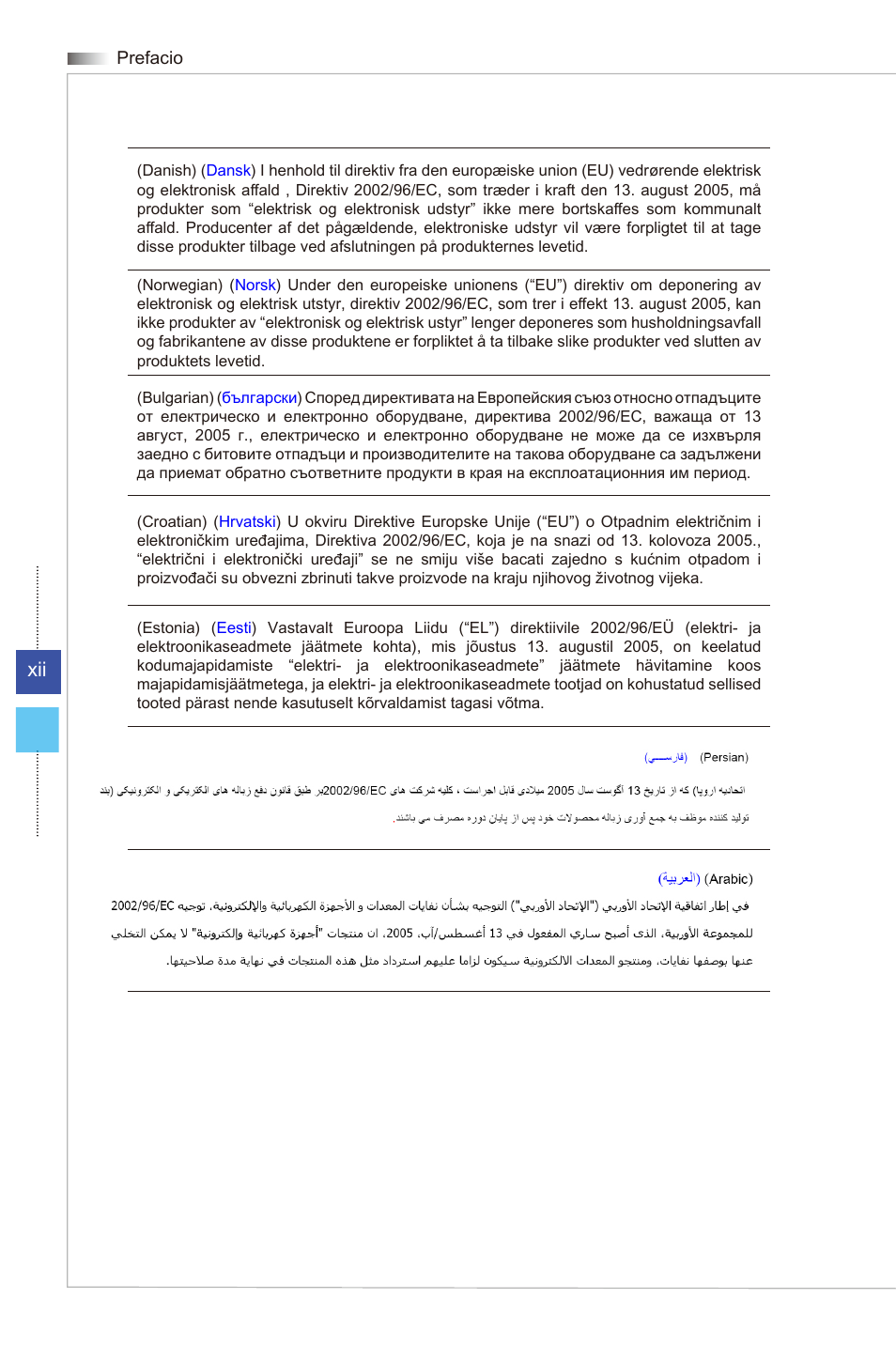 Xii pb | MSI WIND TOP AE2081 User Manual | Page 12 / 87