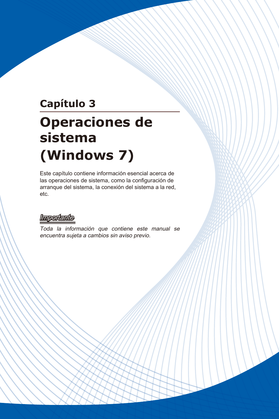 Capítulo 3, Operaciones de sistema, Windows 7) | Operaciones de sistema (windows 7) -1, Operaciones de sistema (windows 7) | MSI WIND TOP AE2081 User Manual | Page 31 / 87