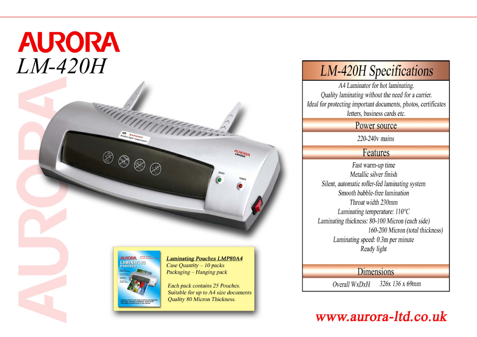 Aurora LM-420H User Manual | 1 page