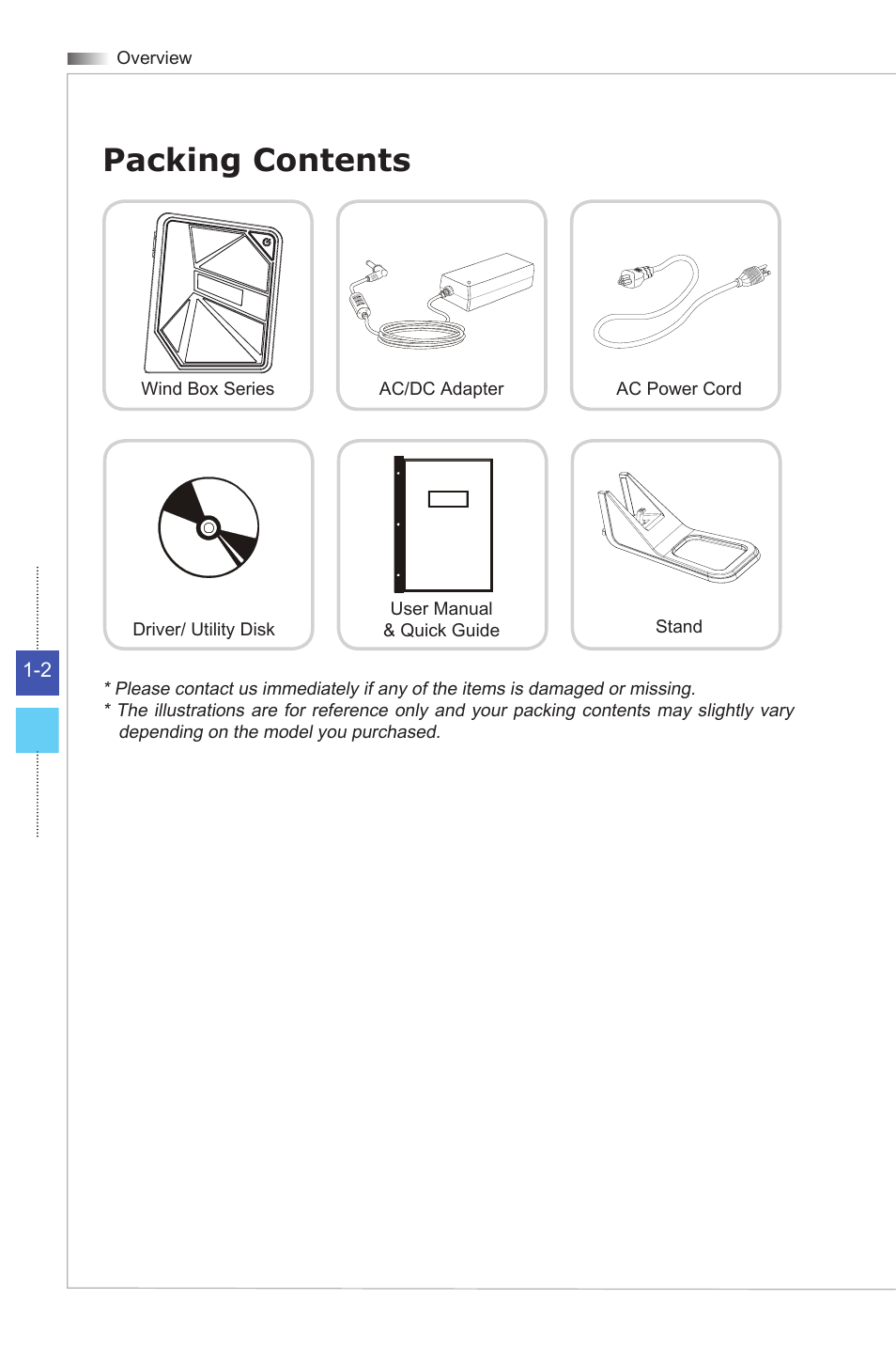 Packing contents | MSI WIND BOX DC111 User Manual | Page 10 / 48