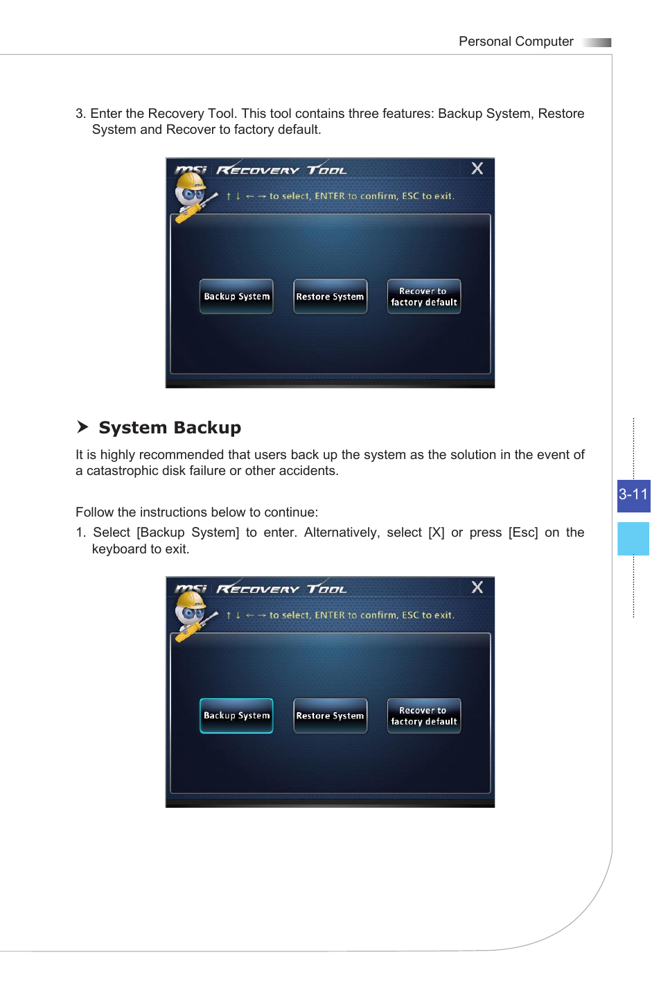 System backup | MSI WIND BOX DC111 User Manual | Page 35 / 48