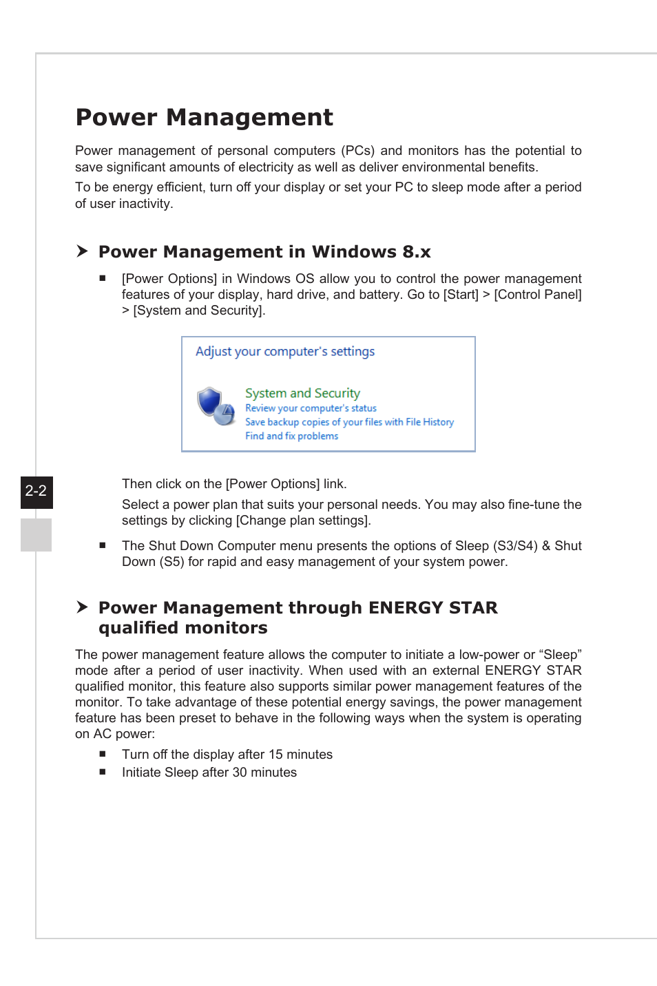 Power management | MSI NIGHTBLADE Z97 User Manual | Page 18 / 28