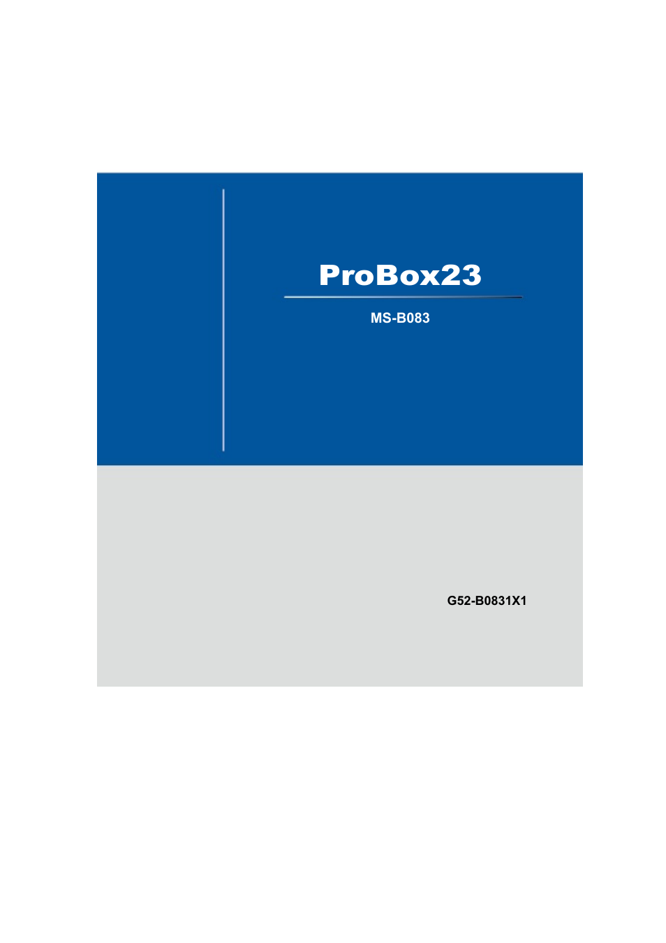 MSI PROBOX23 User Manual | 14 pages