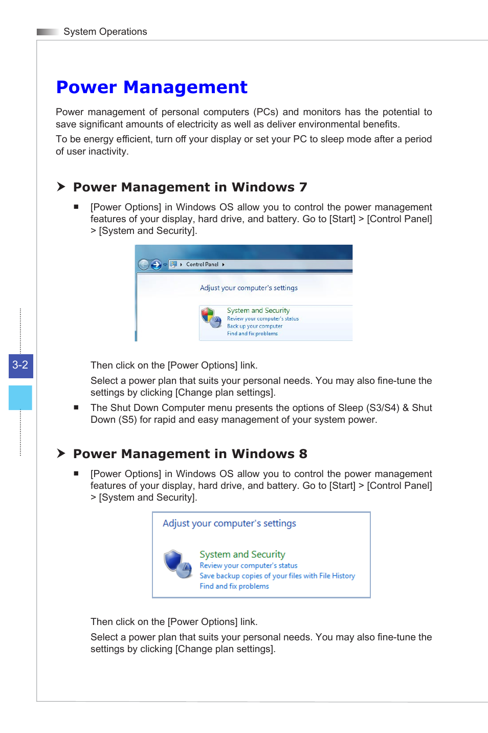 Power management | MSI HETIS H81 User Manual | Page 30 / 54