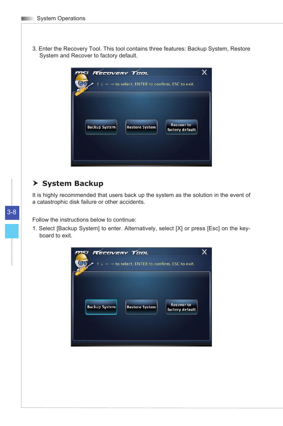 System backup | MSI HETIS H81 User Manual | Page 36 / 54