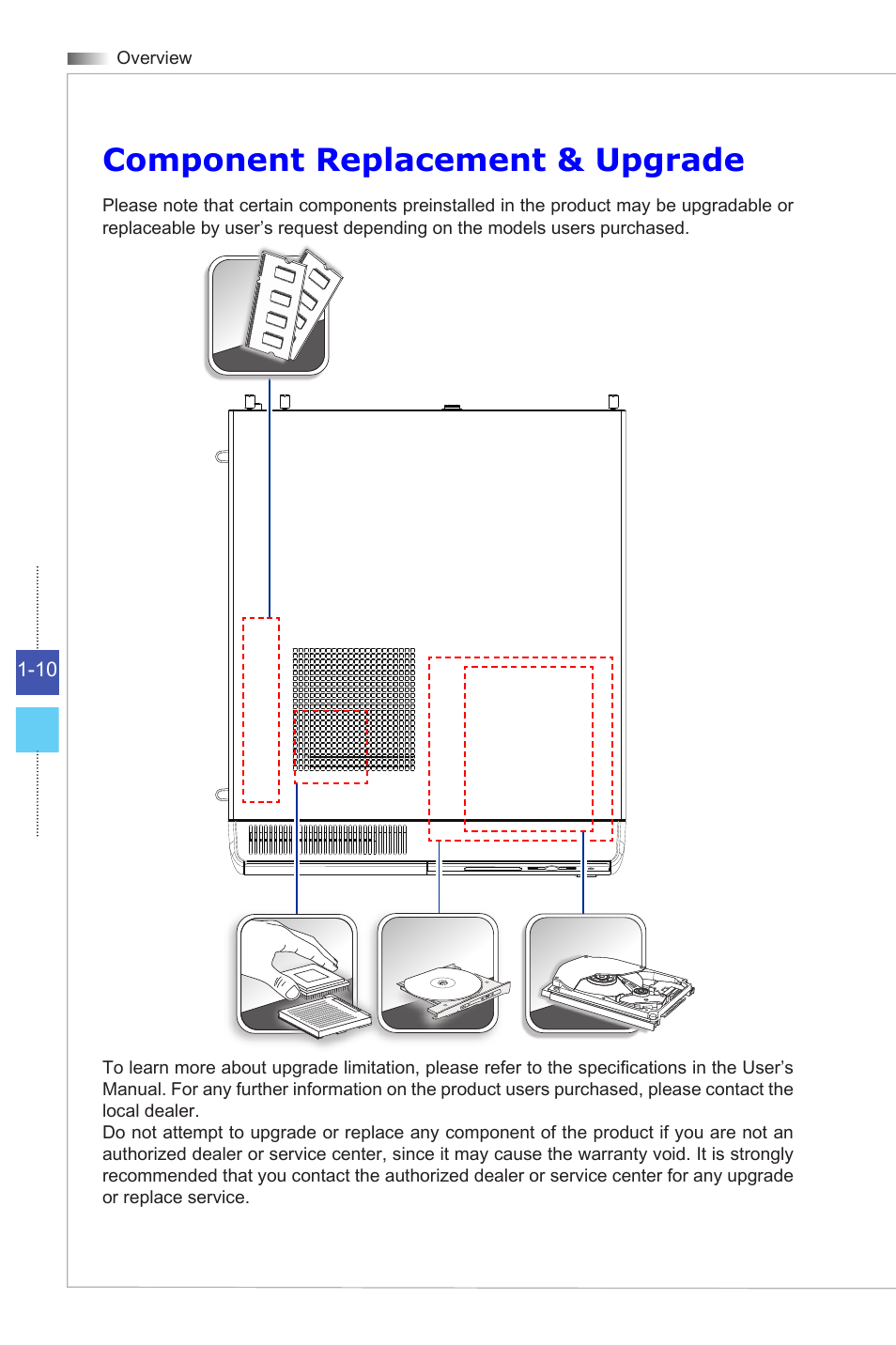 Component replacement & upgrade | MSI HETIS H61 ULTRA User Manual | Page 22 / 46