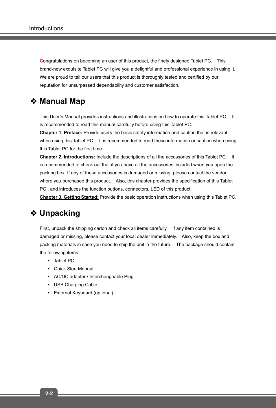 Manual map, Unpacking | MSI S100 User Manual | Page 10 / 29