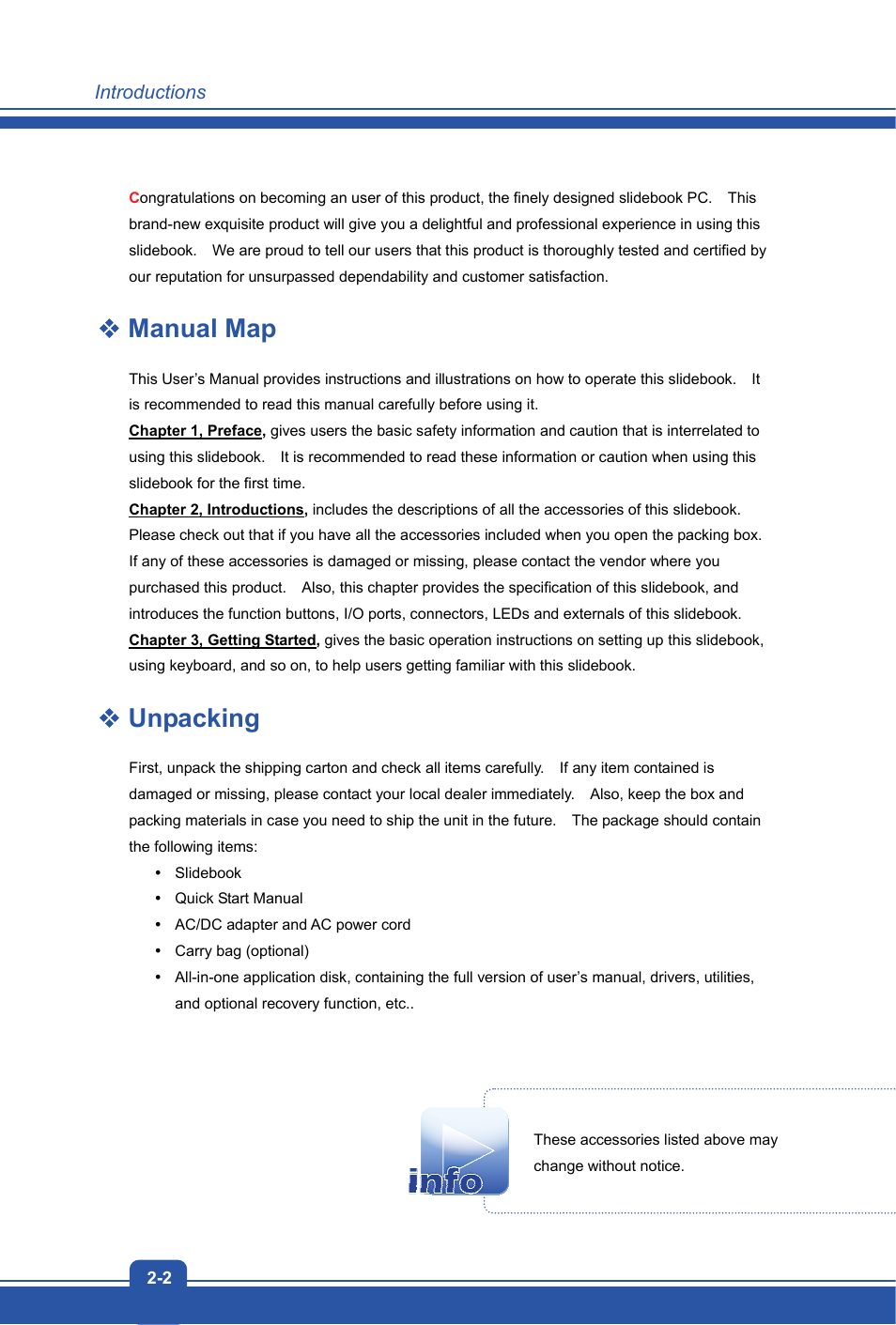 Manual map, Unpacking | MSI S20 SLIDER 2 User Manual | Page 10 / 36