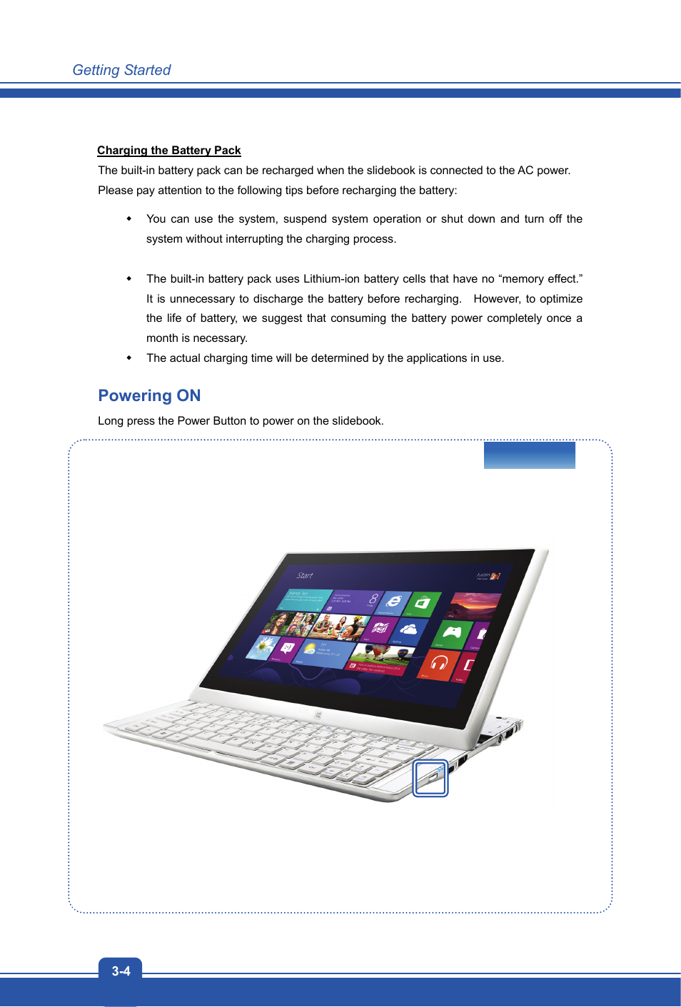 Powering on | MSI S20 SLIDER 2 User Manual | Page 22 / 36