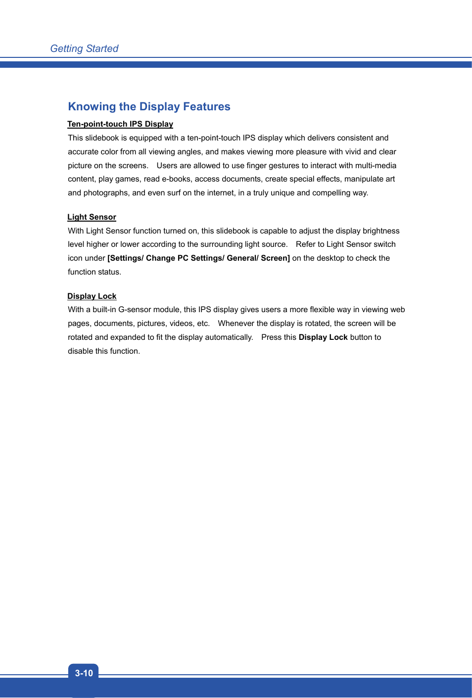 Knowing the display features | MSI S20 SLIDER 2 User Manual | Page 28 / 36