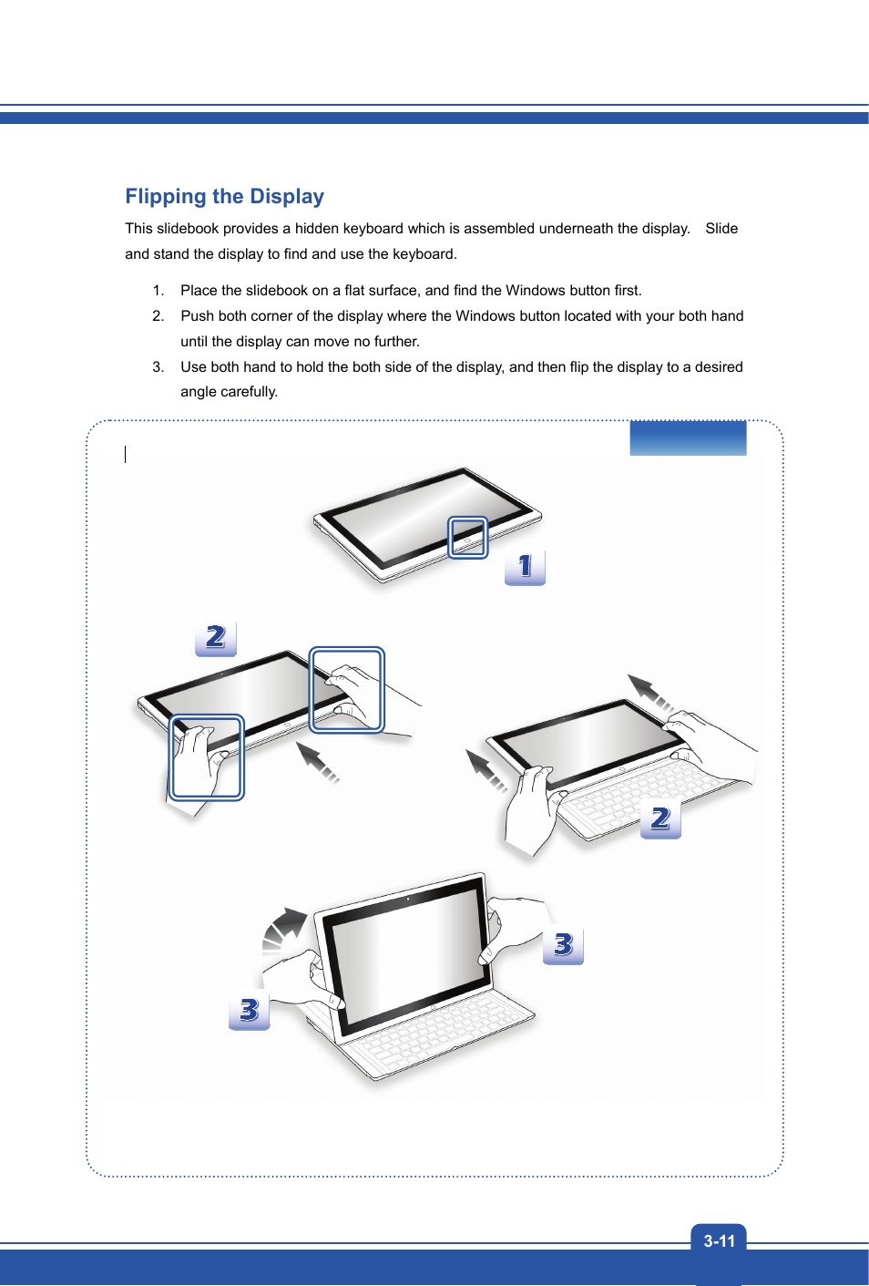 Flipping the display | MSI S20 SLIDER 2 User Manual | Page 29 / 36