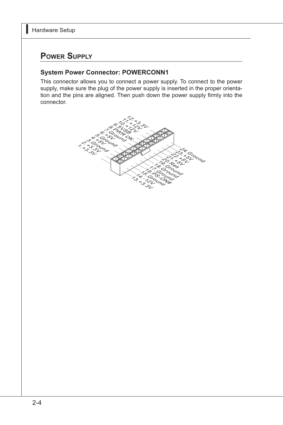 Power supply, Power supply -4 | MSI MS-S0031 User Manual | Page 16 / 39