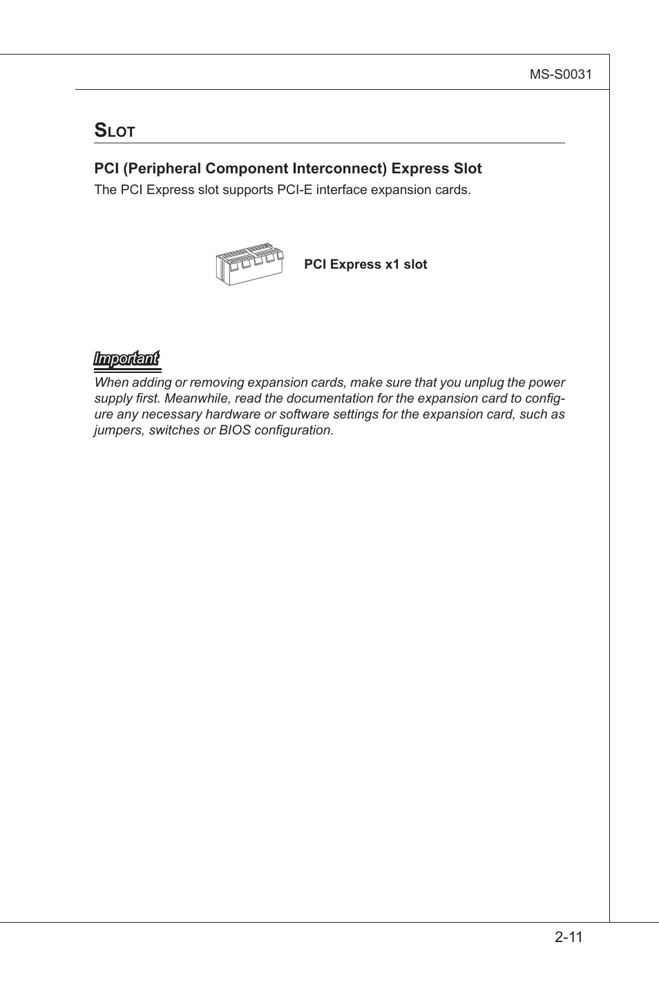 Slot, Slot -11 | MSI MS-S0031 User Manual | Page 23 / 39