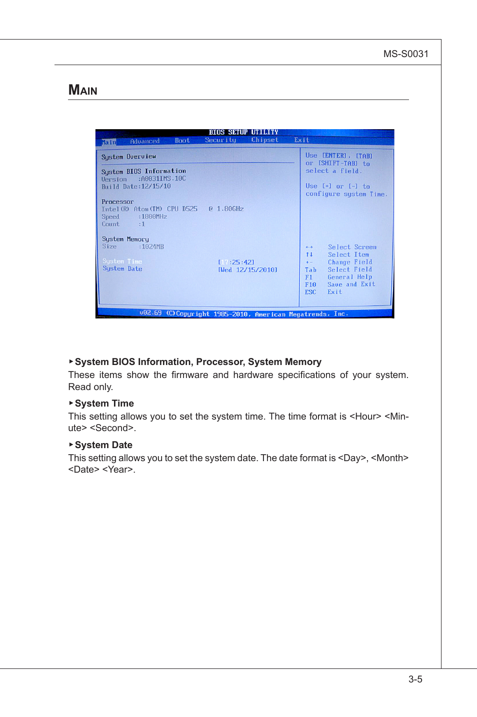 Main, Standard cmos features, Man -5 | MSI MS-S0031 User Manual | Page 29 / 39