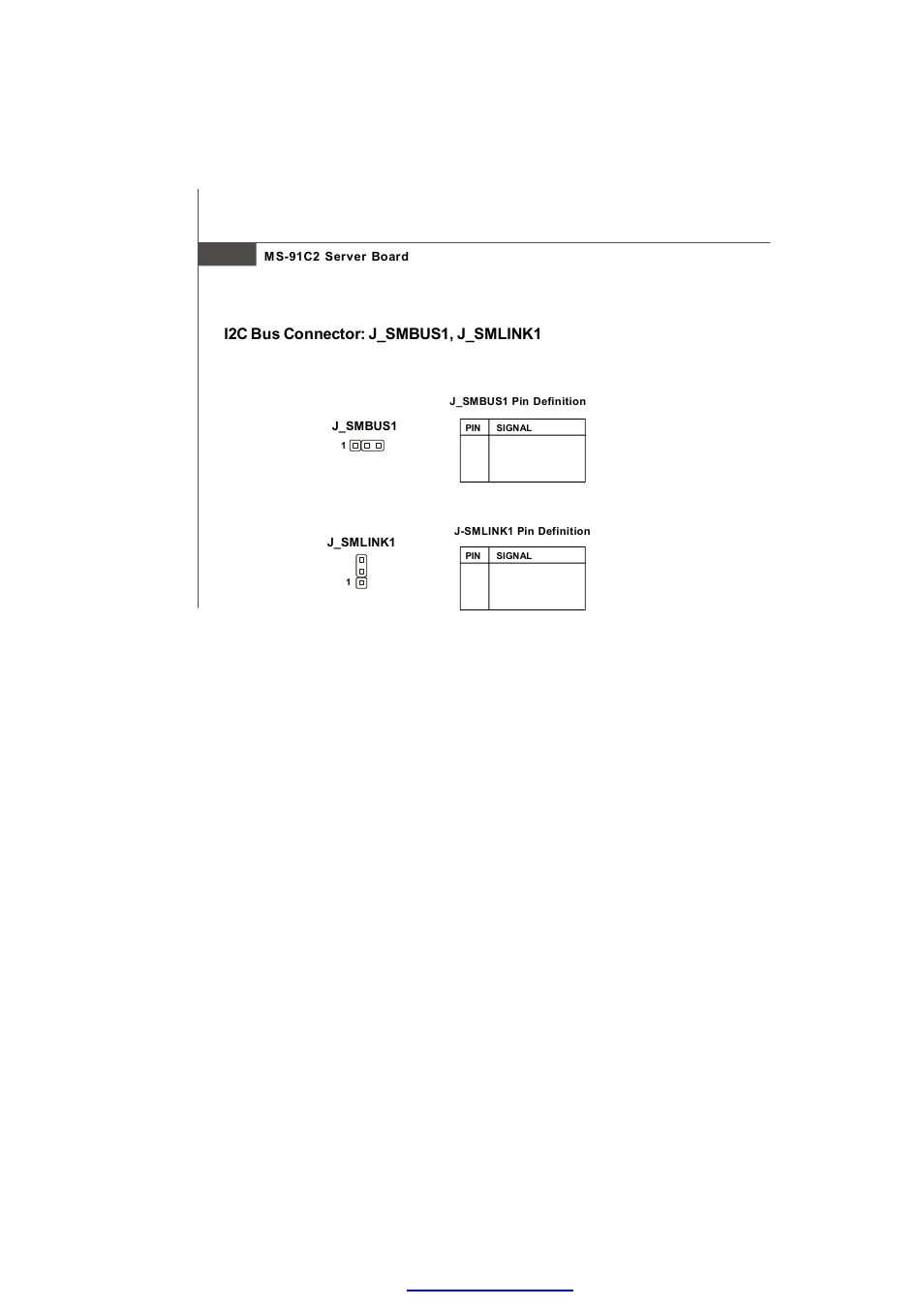 I2c bus connector: j_smbus1, j_smlink1 | MSI MS-91C2 Series User Manual | Page 26 / 82
