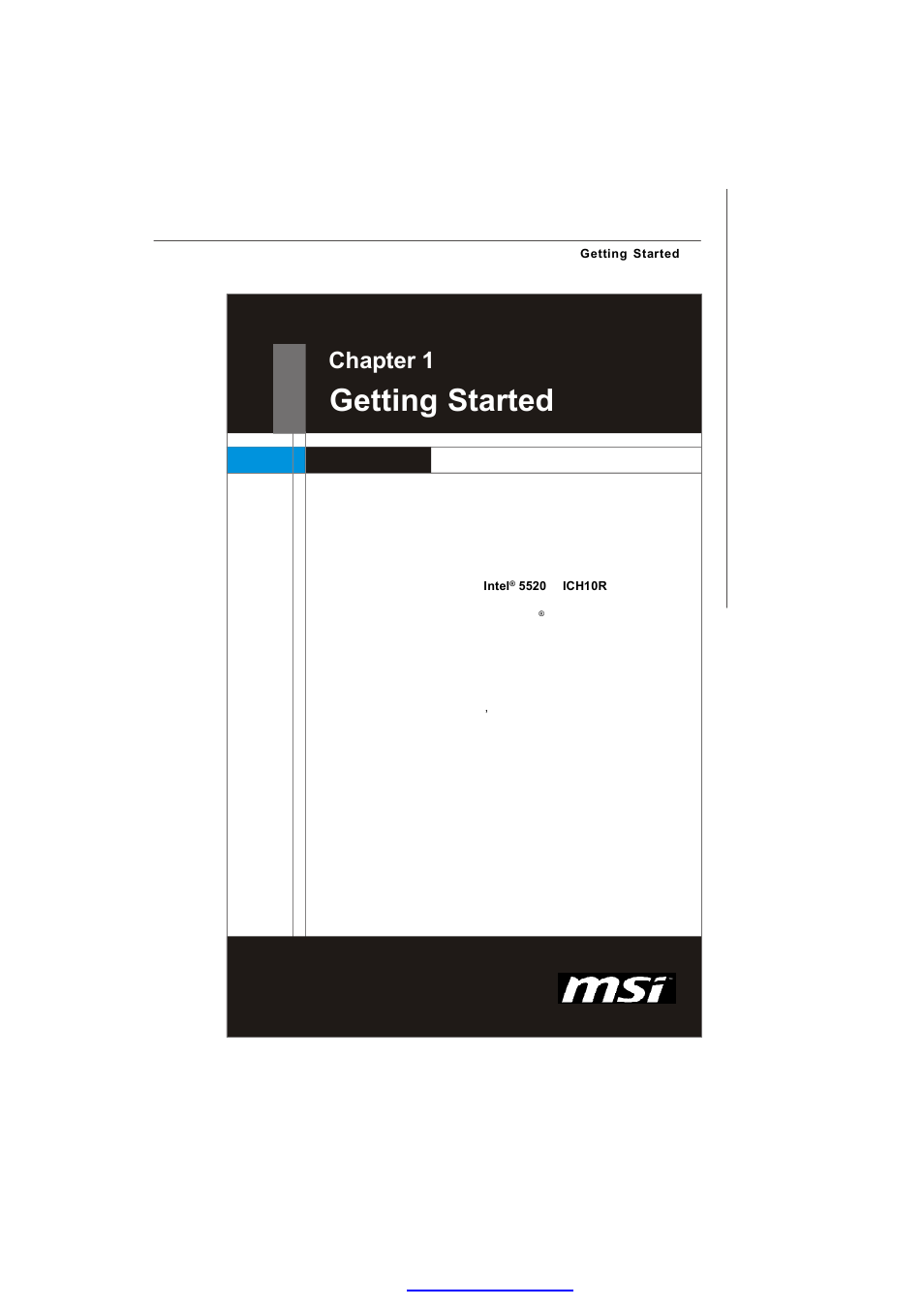 Getting started, Chapter 1 | MSI MS-91C2 Series User Manual | Page 9 / 82