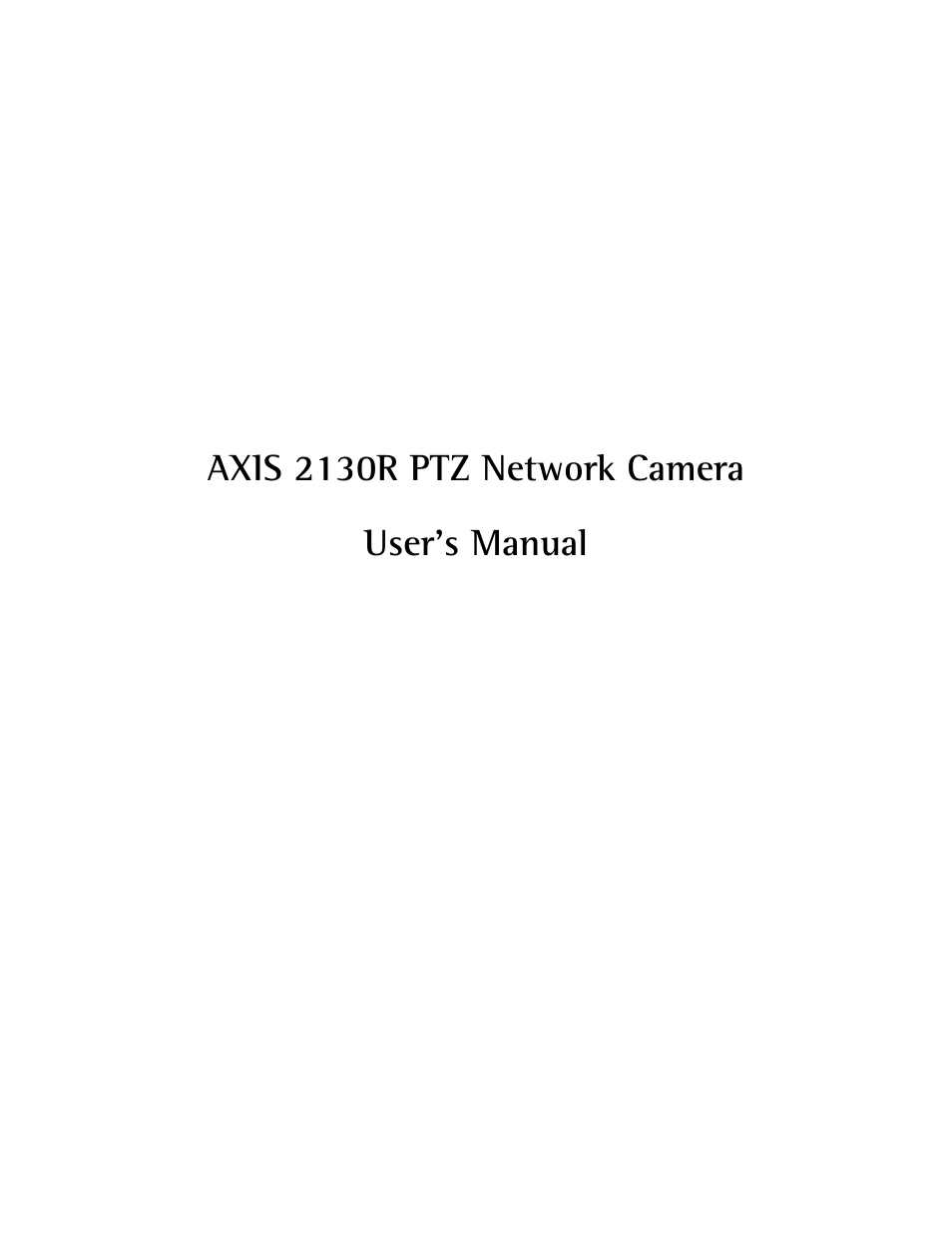 axis international marketing 2130R PTZ User Manual | 41 pages