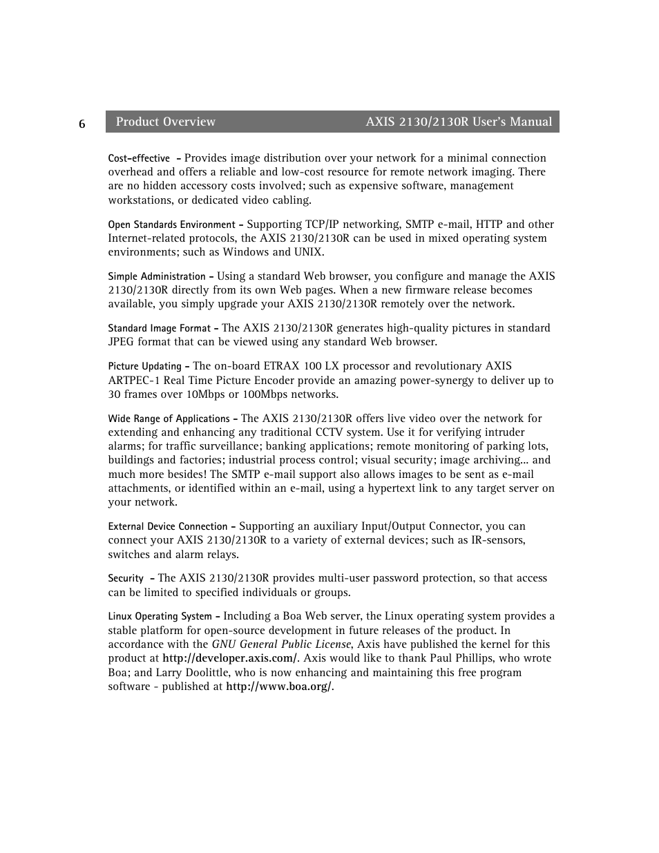 axis international marketing 2130R PTZ User Manual | Page 6 / 41