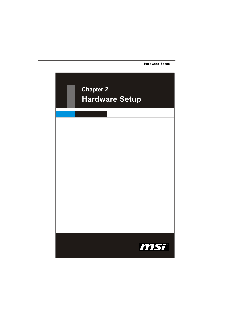 Hardware setup, Chapter 2 | MSI MS-96C8 Series User Manual | Page 15 / 113