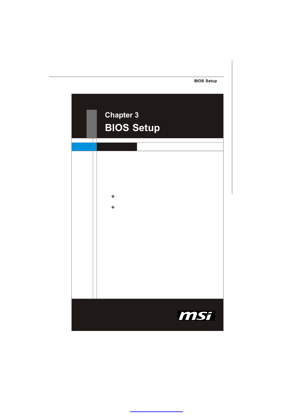 Bios setup, Chapter 3 | MSI MS-96C8 Series User Manual | Page 33 / 113