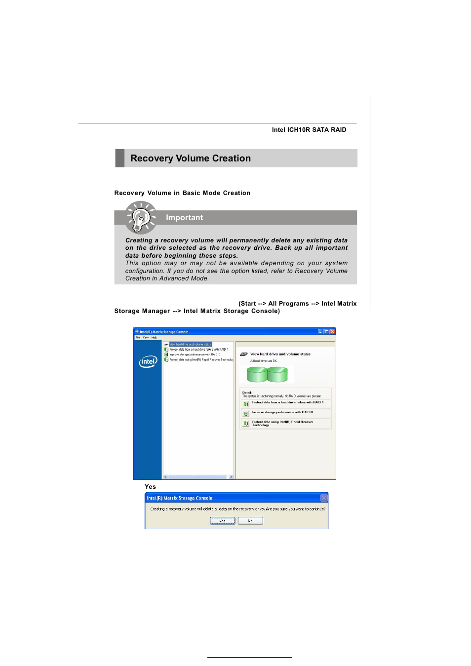 Recovery volume creation | MSI MS-96C8 Series User Manual | Page 85 / 113